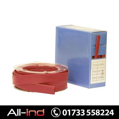 HEAT SHRINK TUBING - RED - 6.4MM X 15MTR