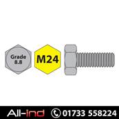 [25] M24X60MM SET SCREW HT GD 8.8 BZP DIN933