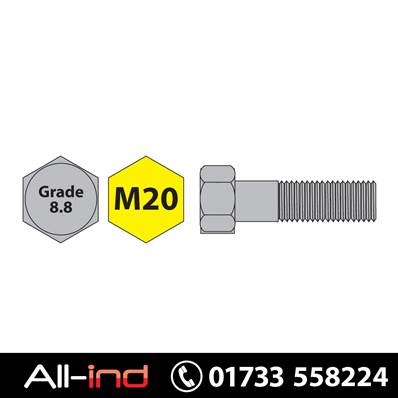 [50] M20X60MM BOLT HT GD 8.8 BZP DIN931