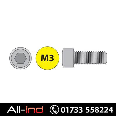 [100] M3X20MM CAP SCREW SKT HEAD HT12.9 DIN912