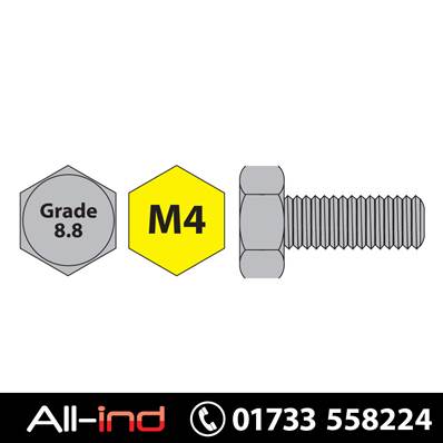 [100] M4X20MM HEX SCREW STAINLESS STEEL