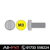 [100] M3X30MM MACHINE SCREW PAN HEAD SLOTTED