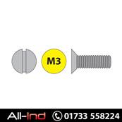 [100] M3X12MM MACHINE SCREW C/SUNK SLOTTED