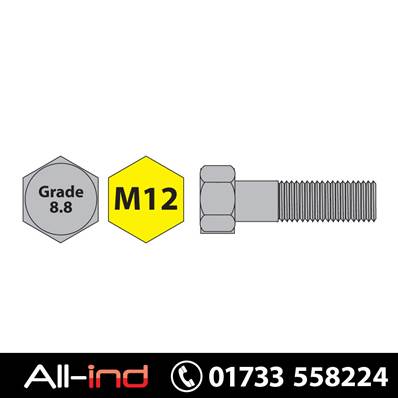 [50] M12X50MM BOLT HT GD 8.8 BZP DIN931