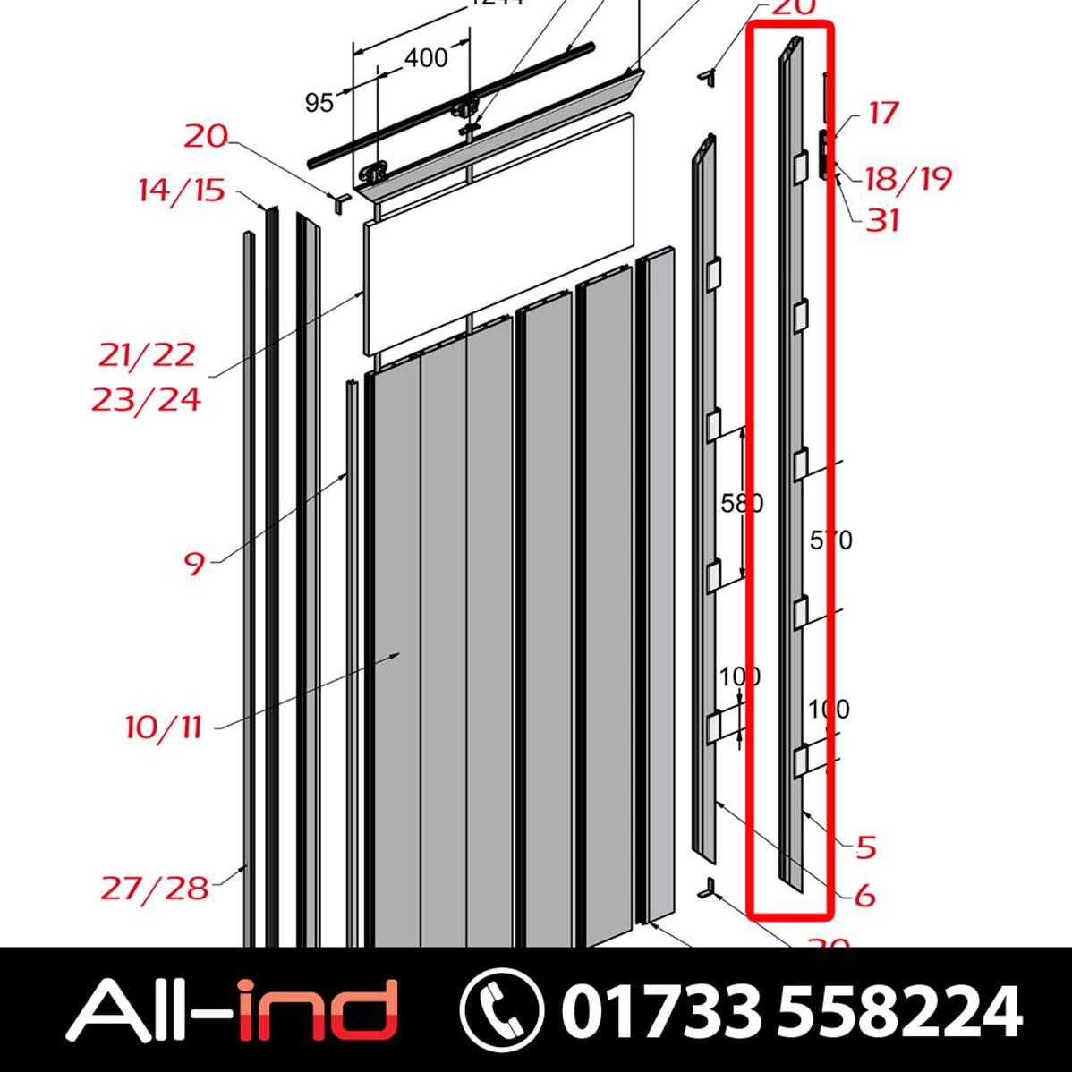5 HINGE PROFILE 3.3M LONG