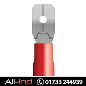 [100] MALE SPADE TERMINAL - RED 4.8MM X 0.8MM