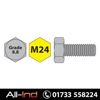 [50] M24X50MM SET SCREW HT GD 8.8 BZP DIN933