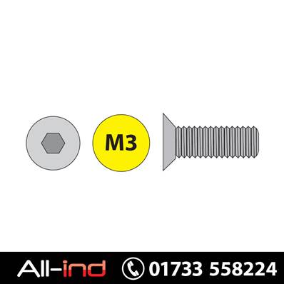 [100] M3X6MM C/SUNK SKT HEAD HT10.9 DIN7991