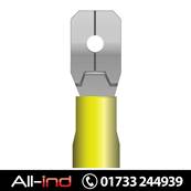 [100] MALE SPADE TERMINAL - YELLOW 6.3MM X 0.8MM