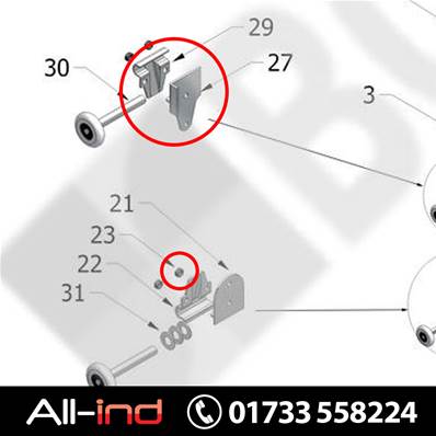 ANTI LOZENGE RIGHT S/S COMPLETE ROLLER HINGE