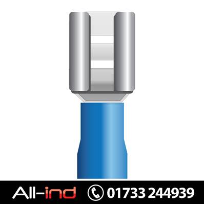 [100] FEMALE SPADE TERMINAL - BLUE 6.3MM X 0.8MM