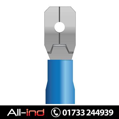 [100] MALE SPADE TERMINAL - BLUE 4.8MM X 0.8MM