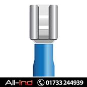 [100] FEMALE SPADE TERMINAL - BLUE 6.3MM X 0.8MM