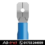 [100] MALE SPADE TERMINAL - BLUE 6.3MM X 0.8MM